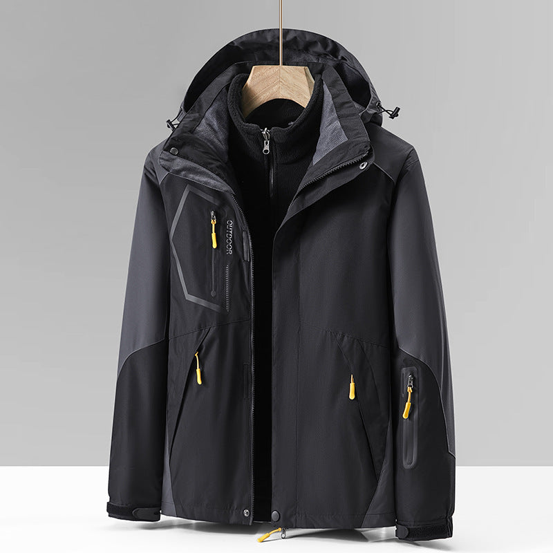 Three-in-one Outdoor Fleece Thickened Mountaineering Coat