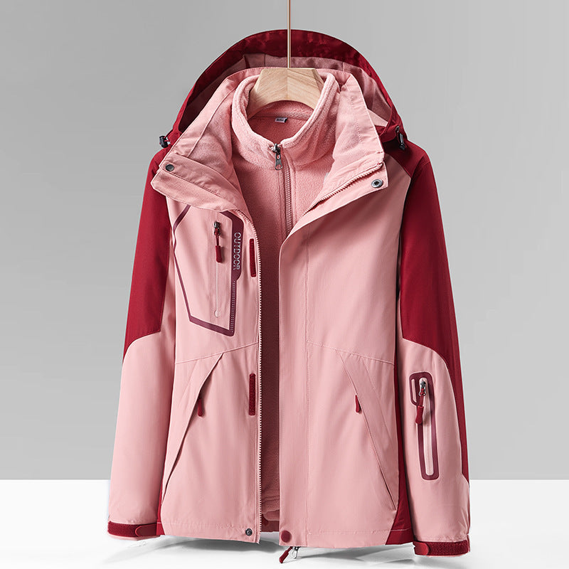 Three-in-one Outdoor Fleece Thickened Mountaineering Coat