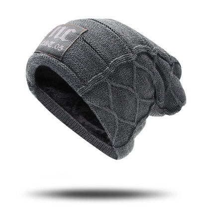 Winter Double Layer Fleece Thickened Men's Wool Knitted Hat