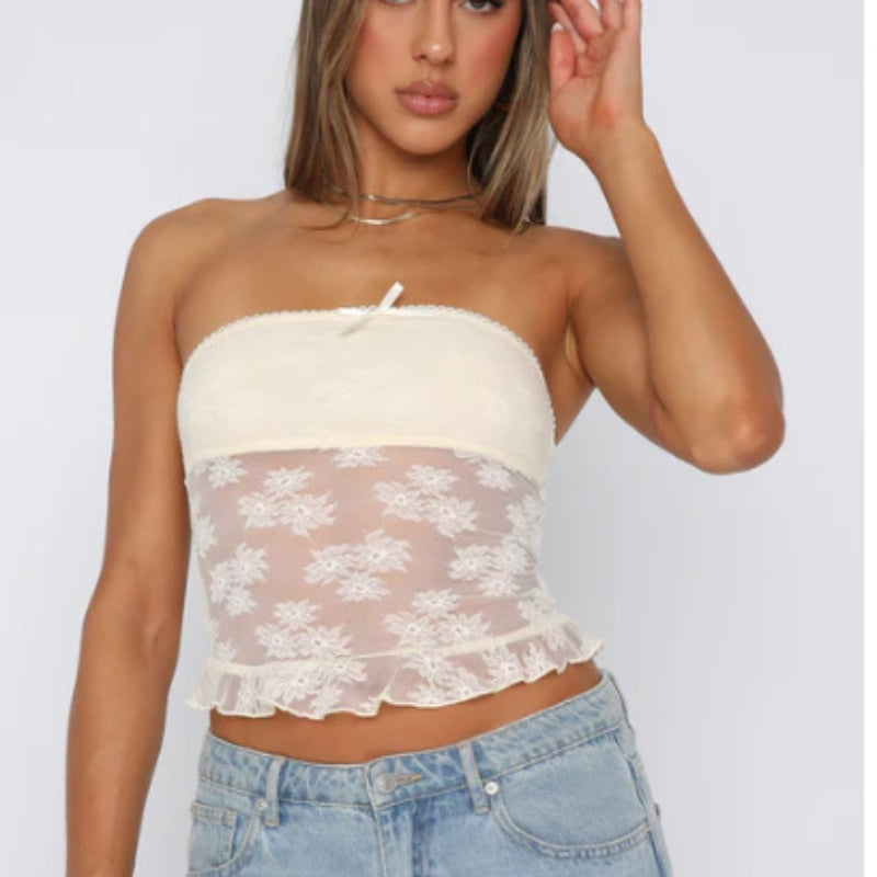 Fashion Lace Crochet Sexy Bandeau Top