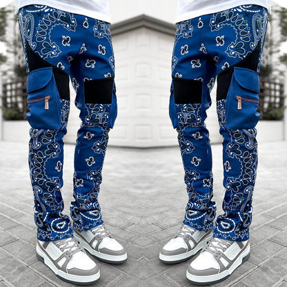 Multi-pocket Bandanna Style Trousers