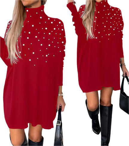 Women's Turtleneck Oversize Jumper Dress