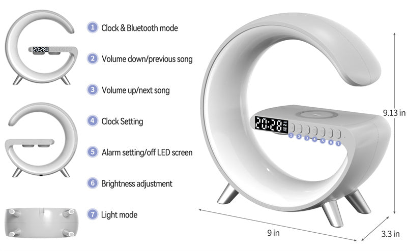 Rikmody Smart LED Lamp: Speaker, Wireless Charger