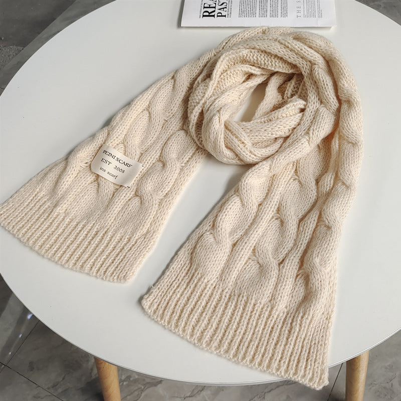 Sweet Knitted Labeling 8-word Twist Scarf