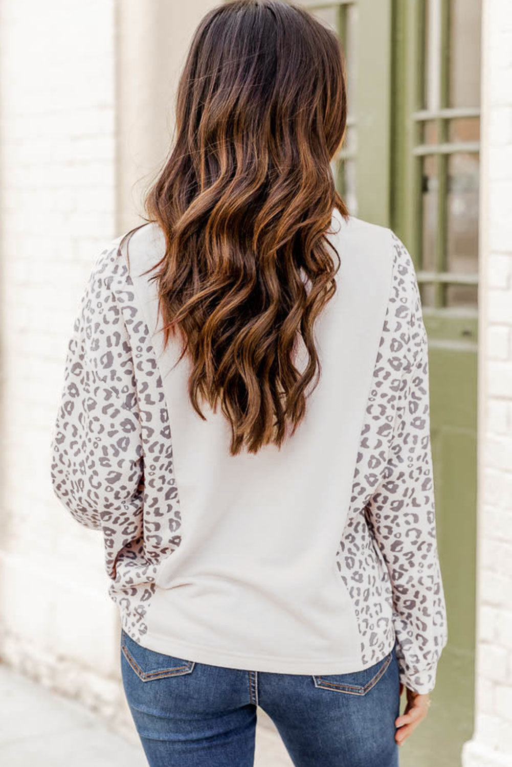 Ladies V-neck Leopard Print Top