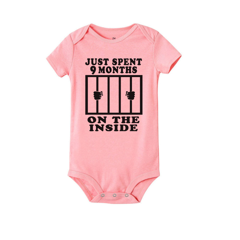 Cotton Baby Short Sleeve Body Suit with funny print quote