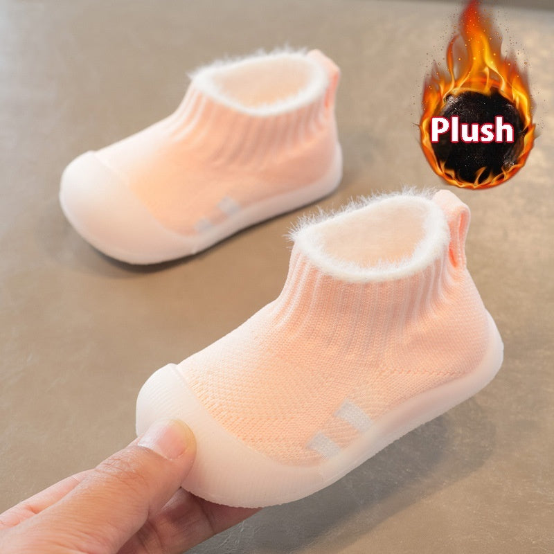 Baby/Toddler Soft Woolen Sock Shoes with silicon sole