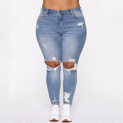 Trendy Plus Size Ripped Jeans for Stylish Comfort