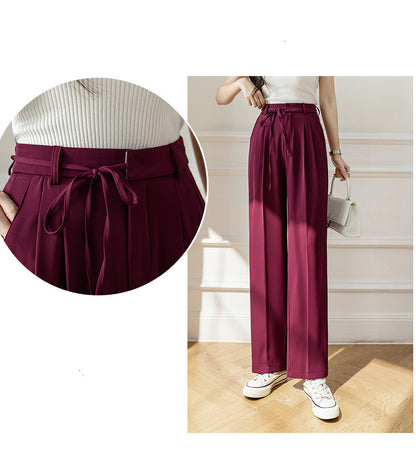 Ladies High Waist Drape Wide Leg Pants