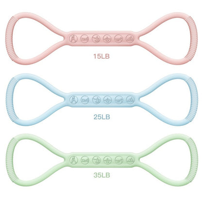 A Set Of 3, Light Medium, And Heavy. 8-character Loop Resistance Silicone Yoga Band.