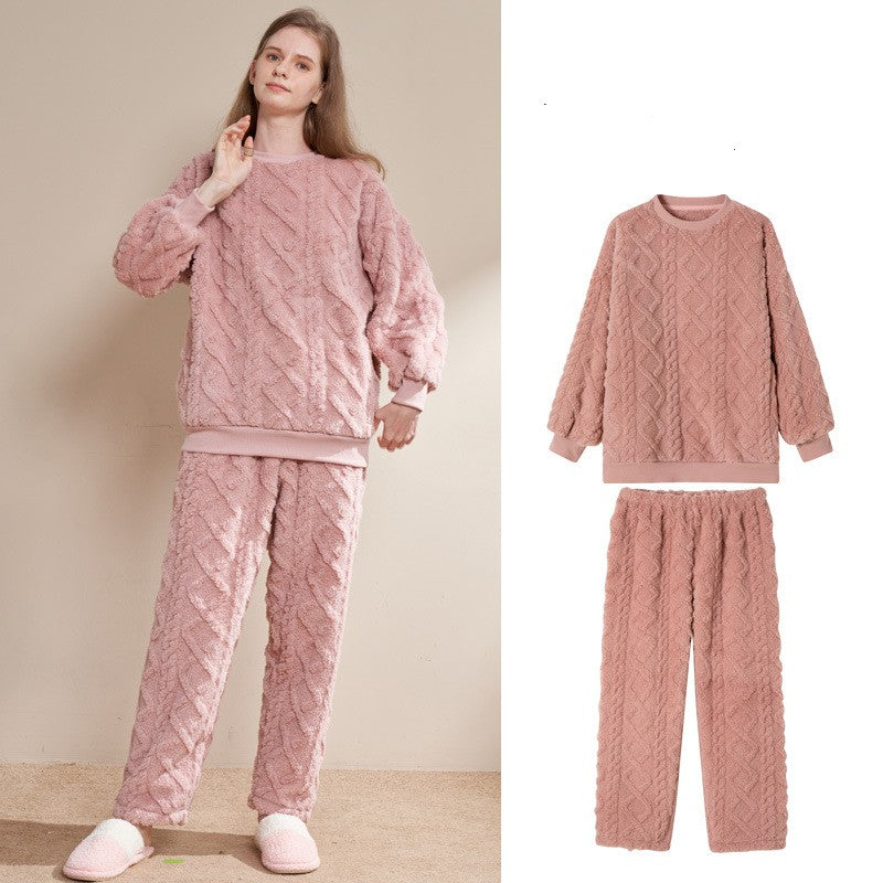 Winter Thickened Coral Fleece Loungewear Pyjamas