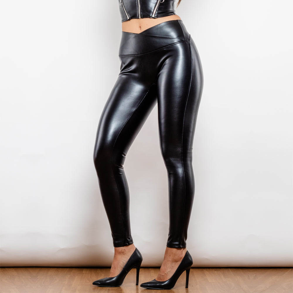 Shascullfites Melody Black High Waist Leather Leggings