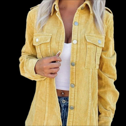 Women's Yellow Corduroy Winter Shirt: