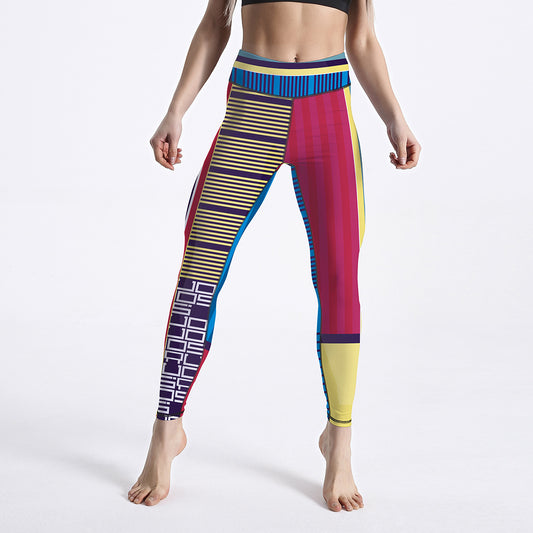 Printed High Waist Cropped Yoga Pants