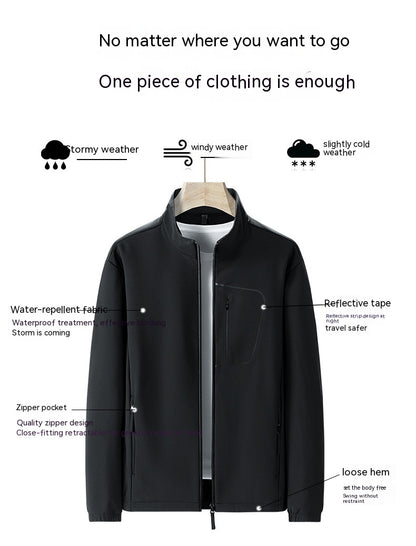 Soft Shell Windproof, Waterproof, Fleece-lined Thermal Jacket