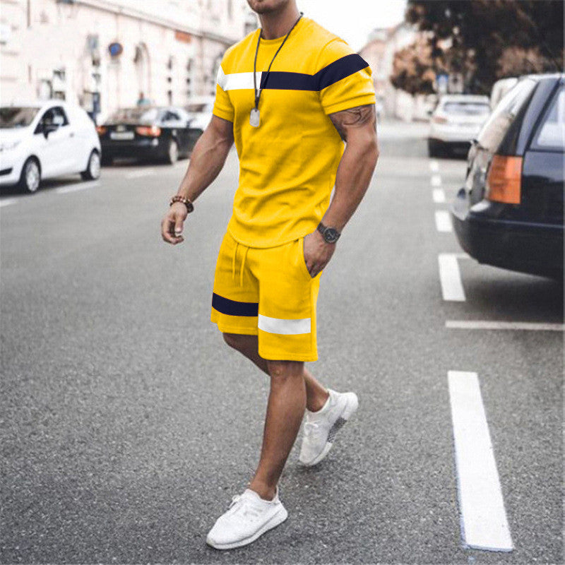 Men's Summer Short Sleeve Fitness Suit