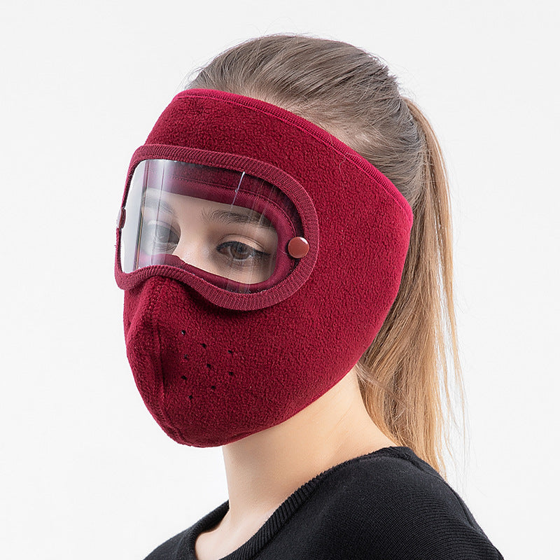 Polar Fleece Windproof Riding Mask with High-definition Anti-fog Eye Mask