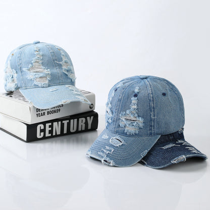 Denim Ripped Baseball Cap