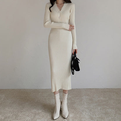 Mid-length Ladies Slim-fit Knit Dress