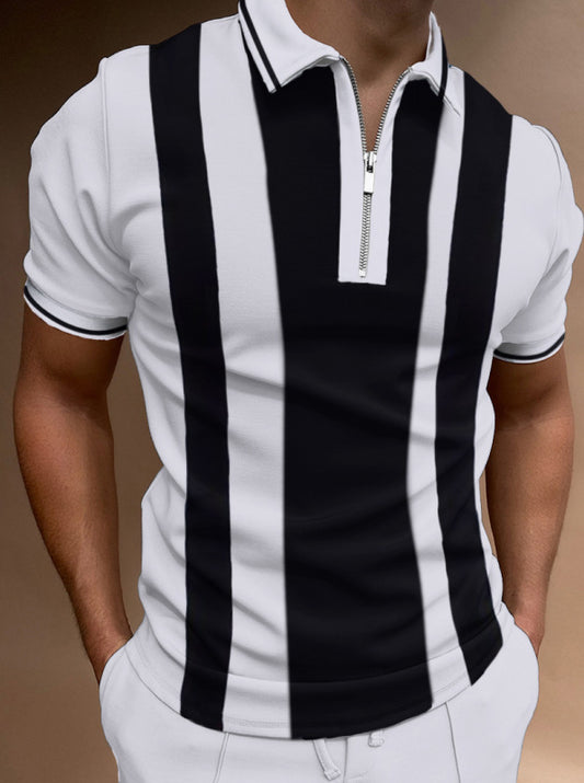 Trendy Short Sleeve Polo with Zipper
