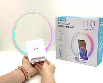 Smart Bluetooth Speaker LED Light with 15W Wireless Charger