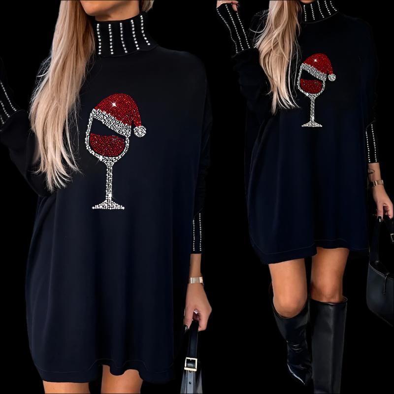 Women's Turtleneck Oversize Jumper Dress